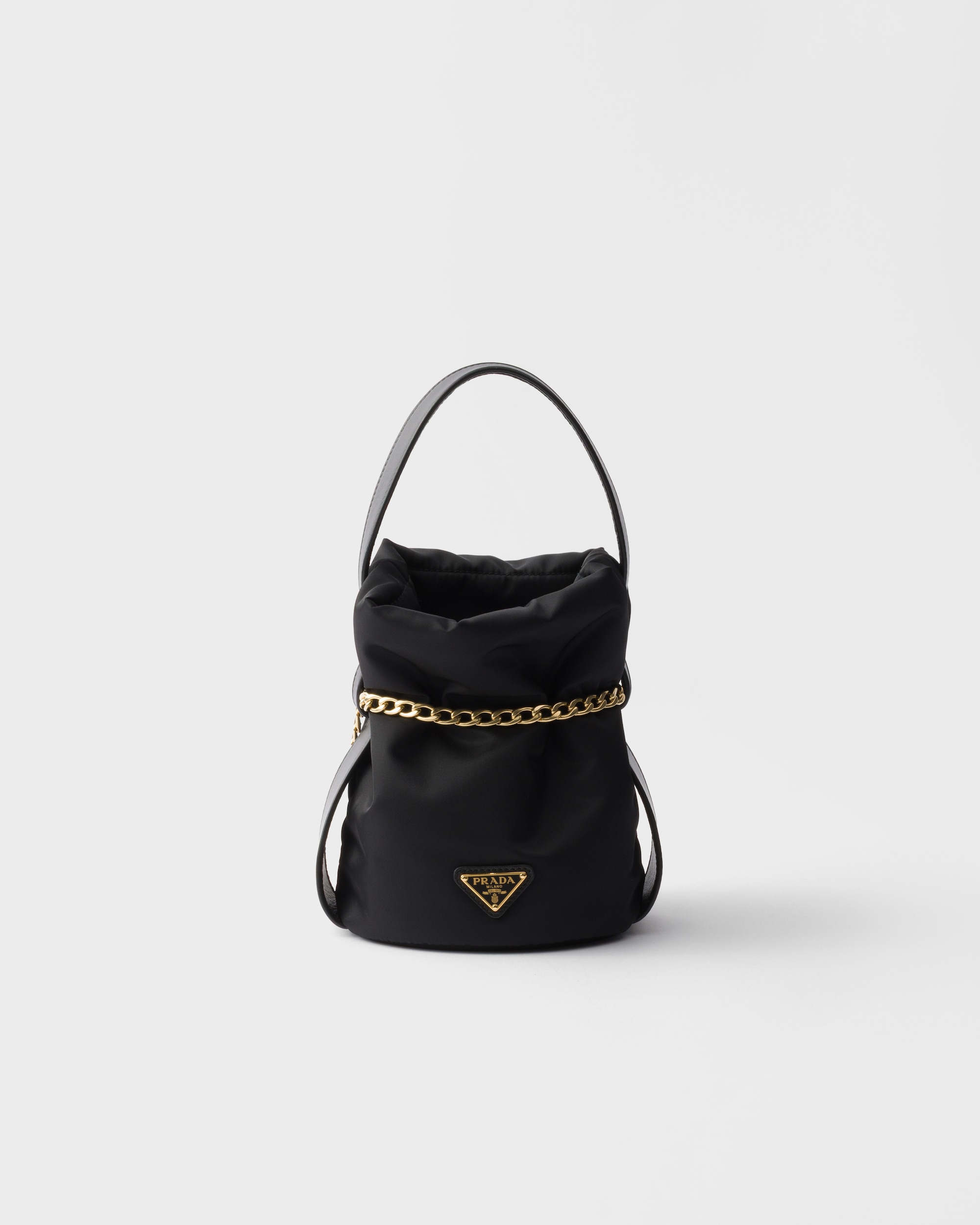 Petit Sac Noir Re-Nylon and nappa leather mini bucket bag - Image 1